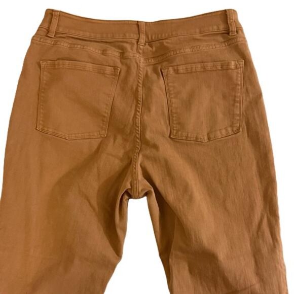 L.L. Bean Jeans Denim Womens Classic Fit Straight Leg Tan Stretch Sz 14 Reg - Picture 4 of 6
